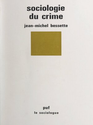cover image of Sociologie du crime